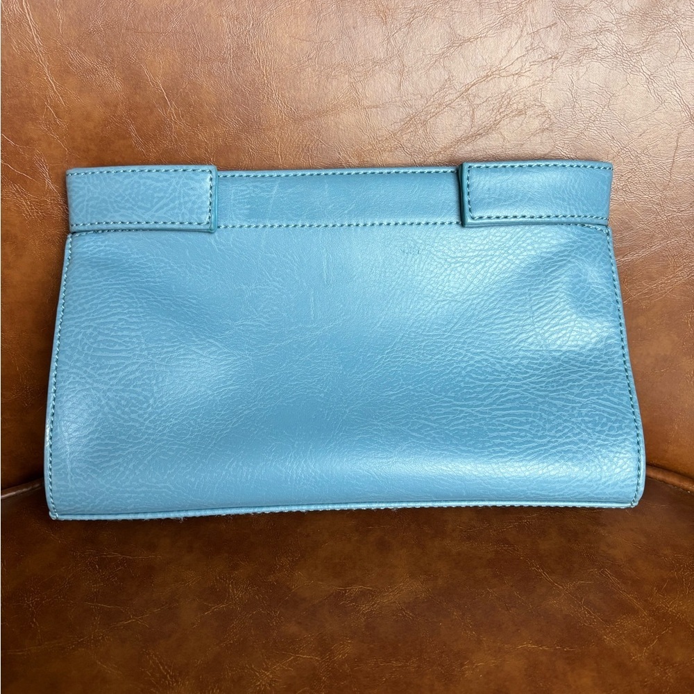 Matt & Nat Light Blue Vegan Leather Clutch Purse Minimalist Eco-conscious - Picture 4 of 8